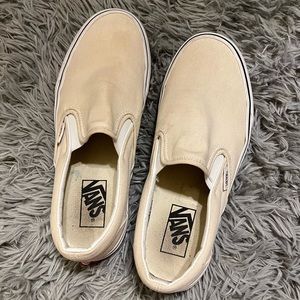Cream slip-on Vans